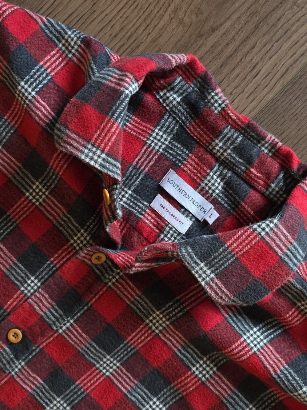 Southern Proper - Southern Flannel Shirt - L - Red/Black Plaid